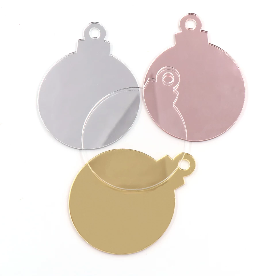 Round Acrylic Christmas Ornaments 5pcs