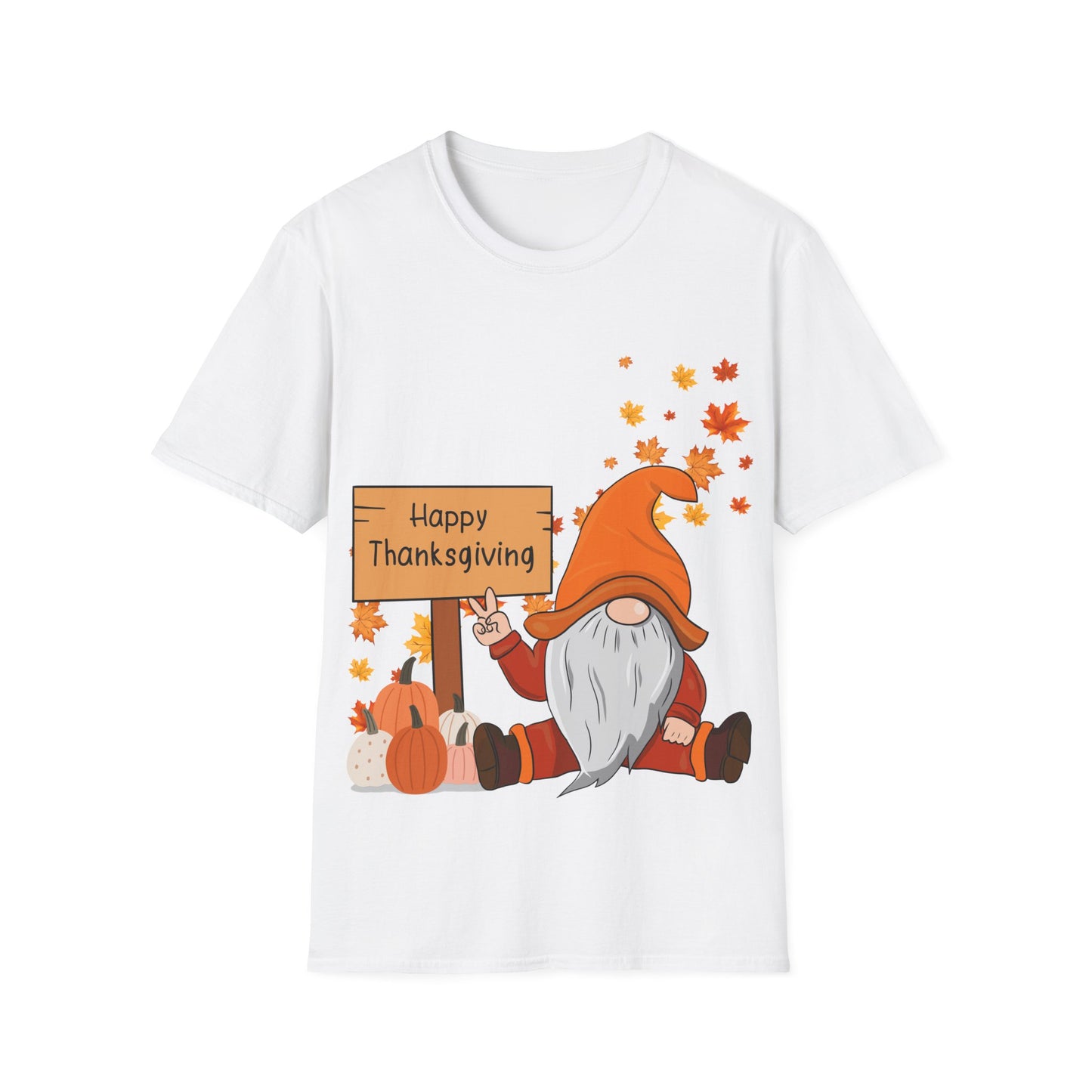Happy Thanksgiving Gnome - Softstyle T-Shirt