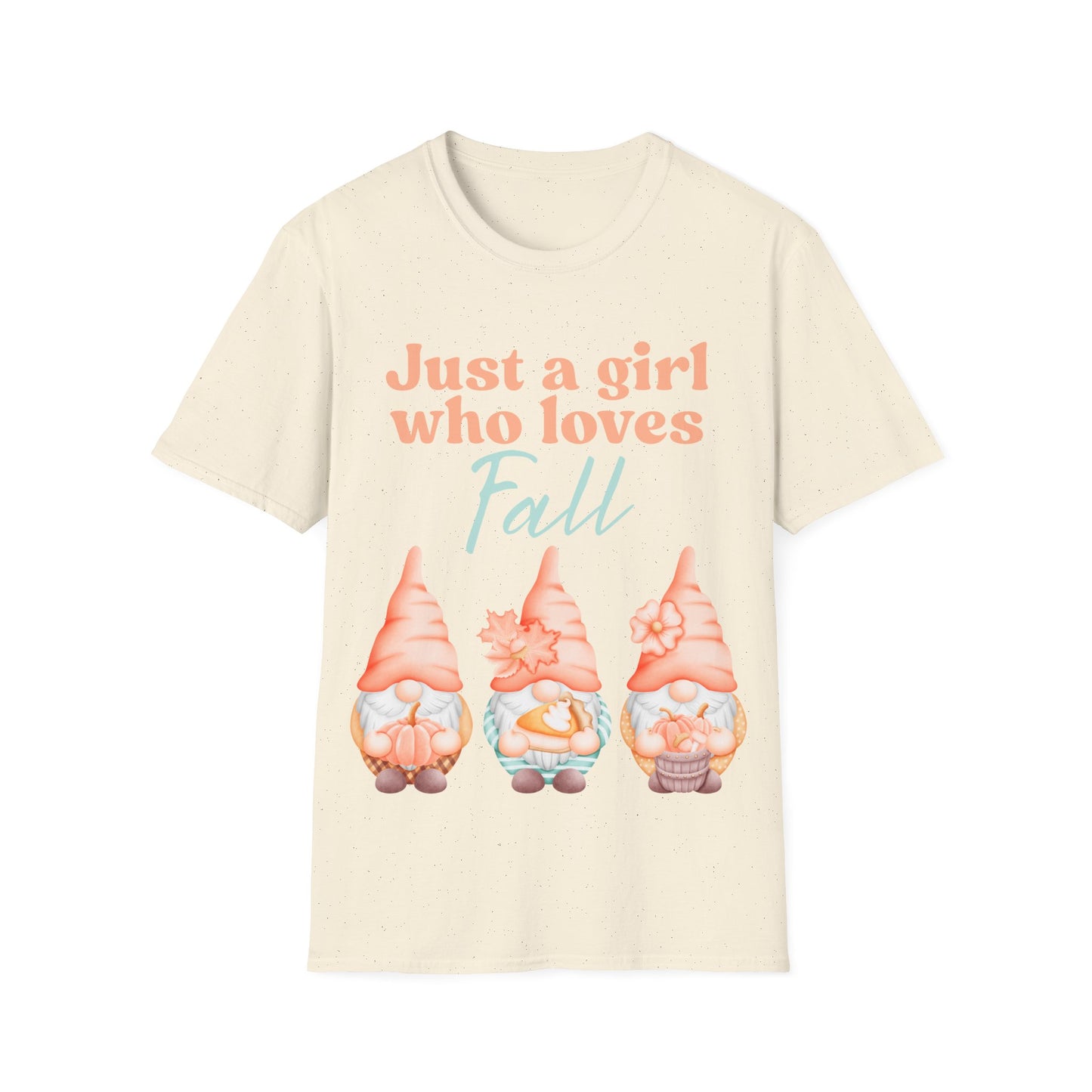 Just a girl who loves fall Gnome - Softstyle T-Shirt,