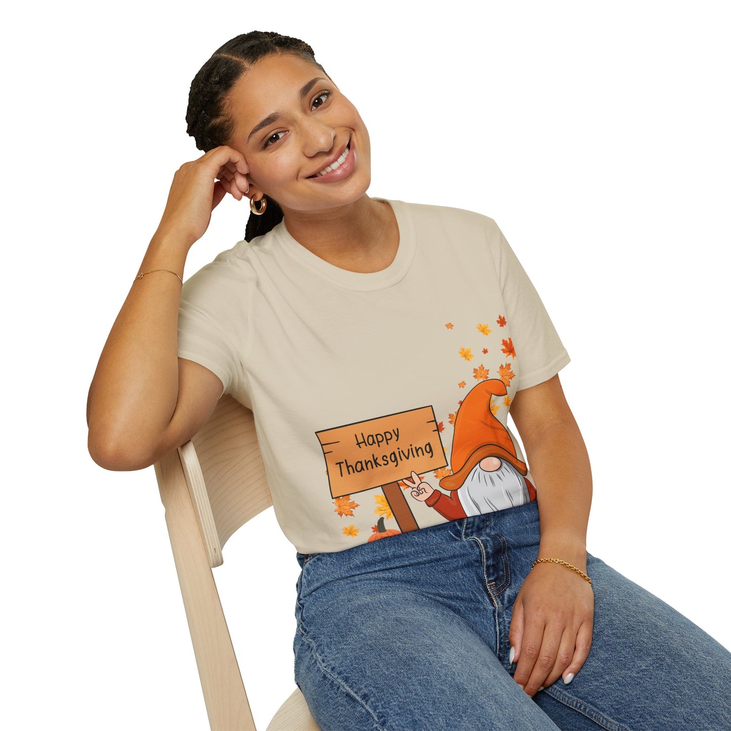 Happy Thanksgiving Gnome - Softstyle T-Shirt