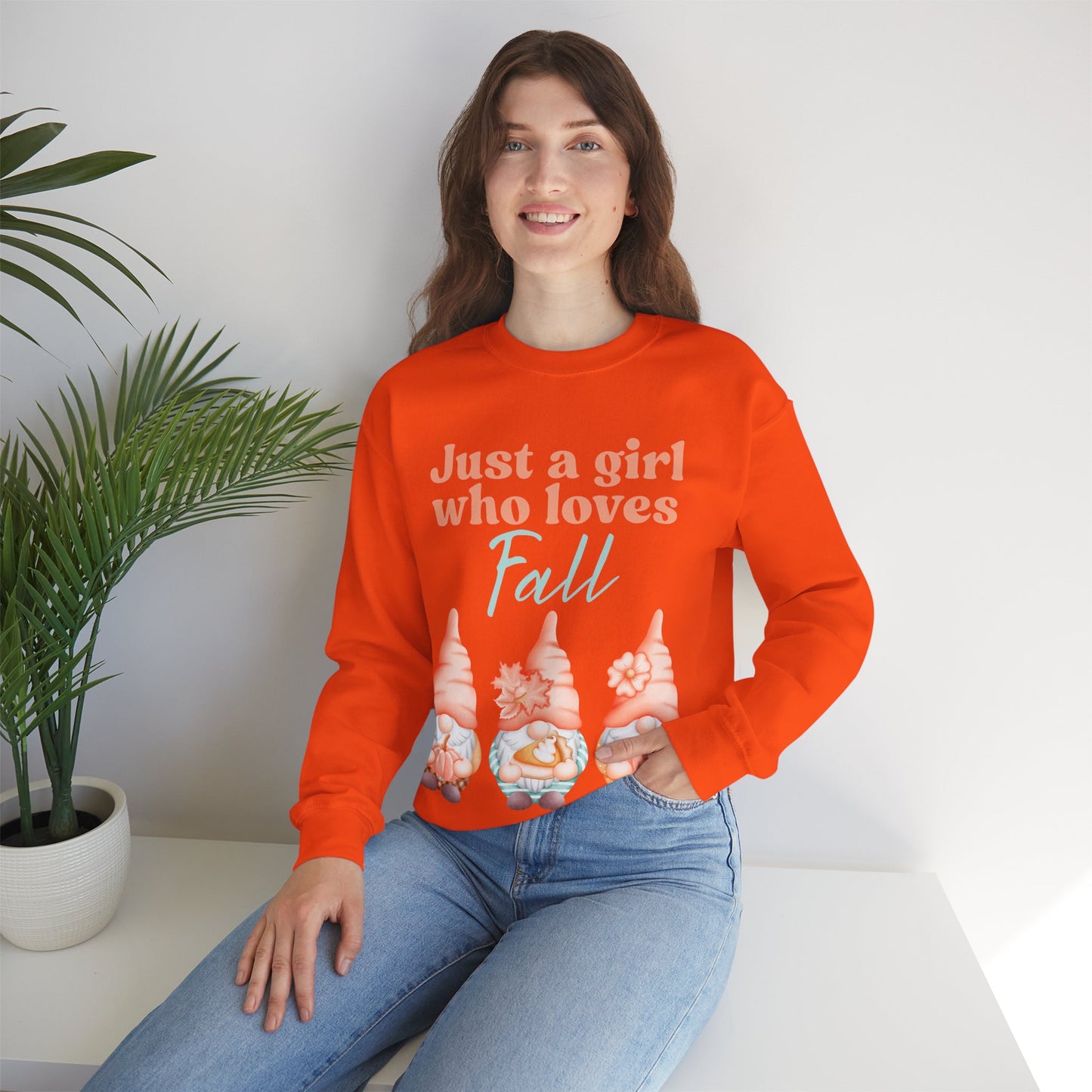 Just a girl who loves fall Gnome Sweatshirt