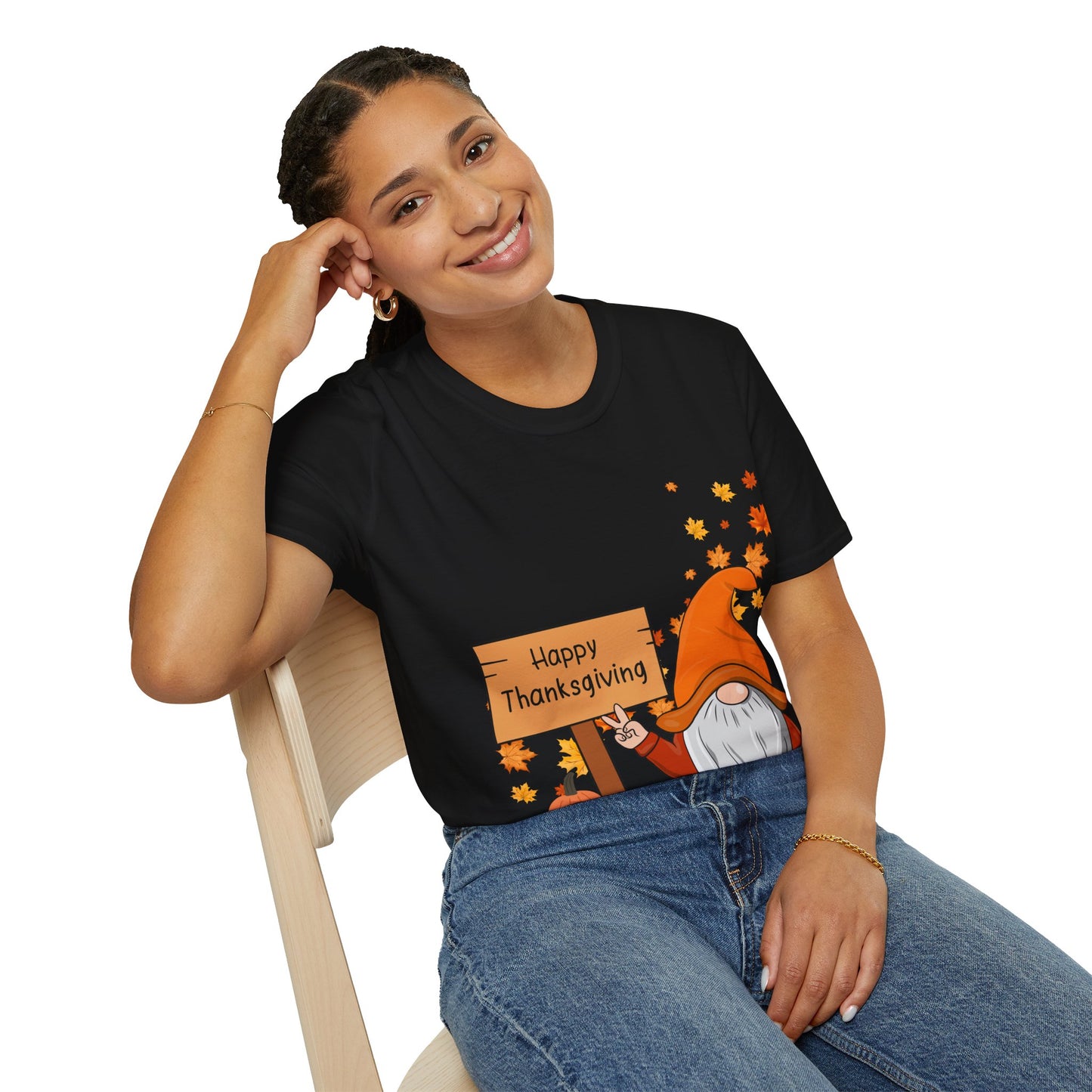Happy Thanksgiving Gnome - Softstyle T-Shirt