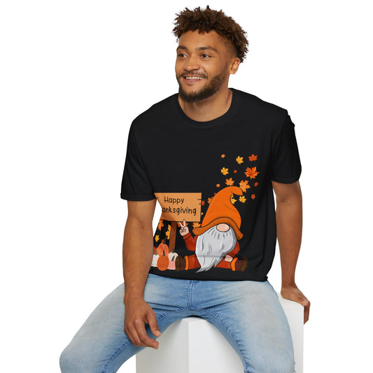 Happy Thanksgiving Gnome - Softstyle T-Shirt