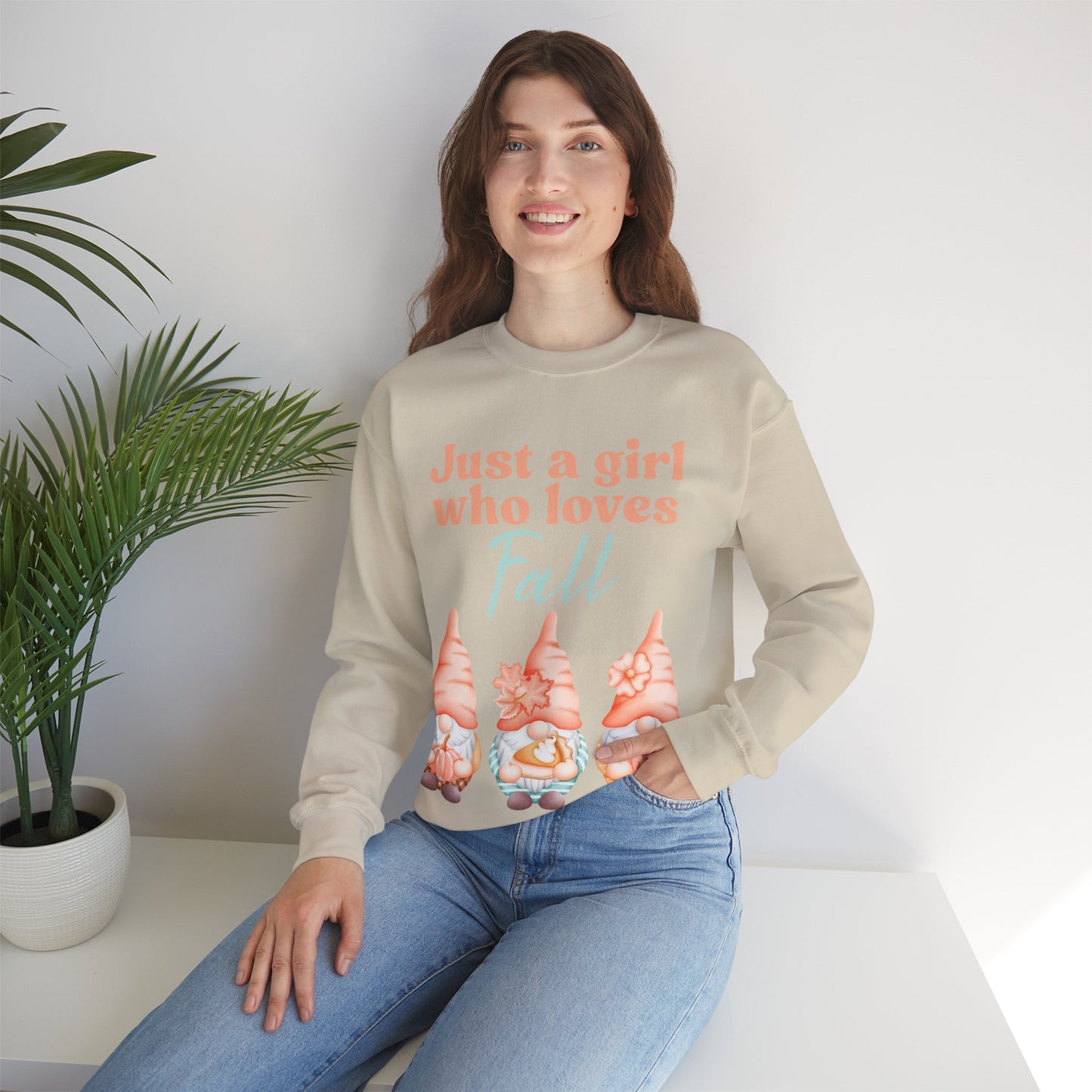 Just a girl who loves fall Gnome Sweatshirt
