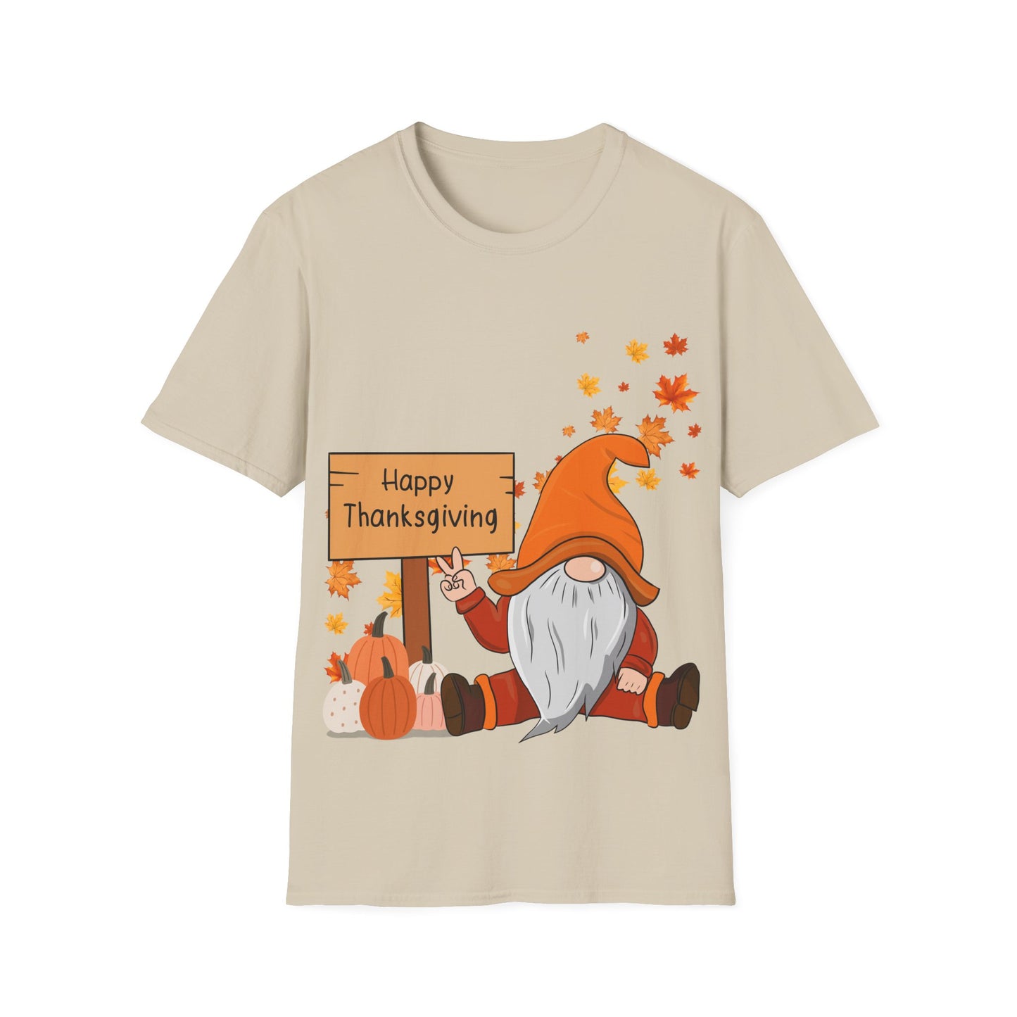 Happy Thanksgiving Gnome - Softstyle T-Shirt