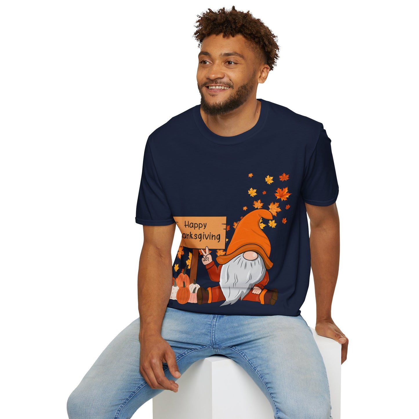 Happy Thanksgiving Gnome - Softstyle T-Shirt