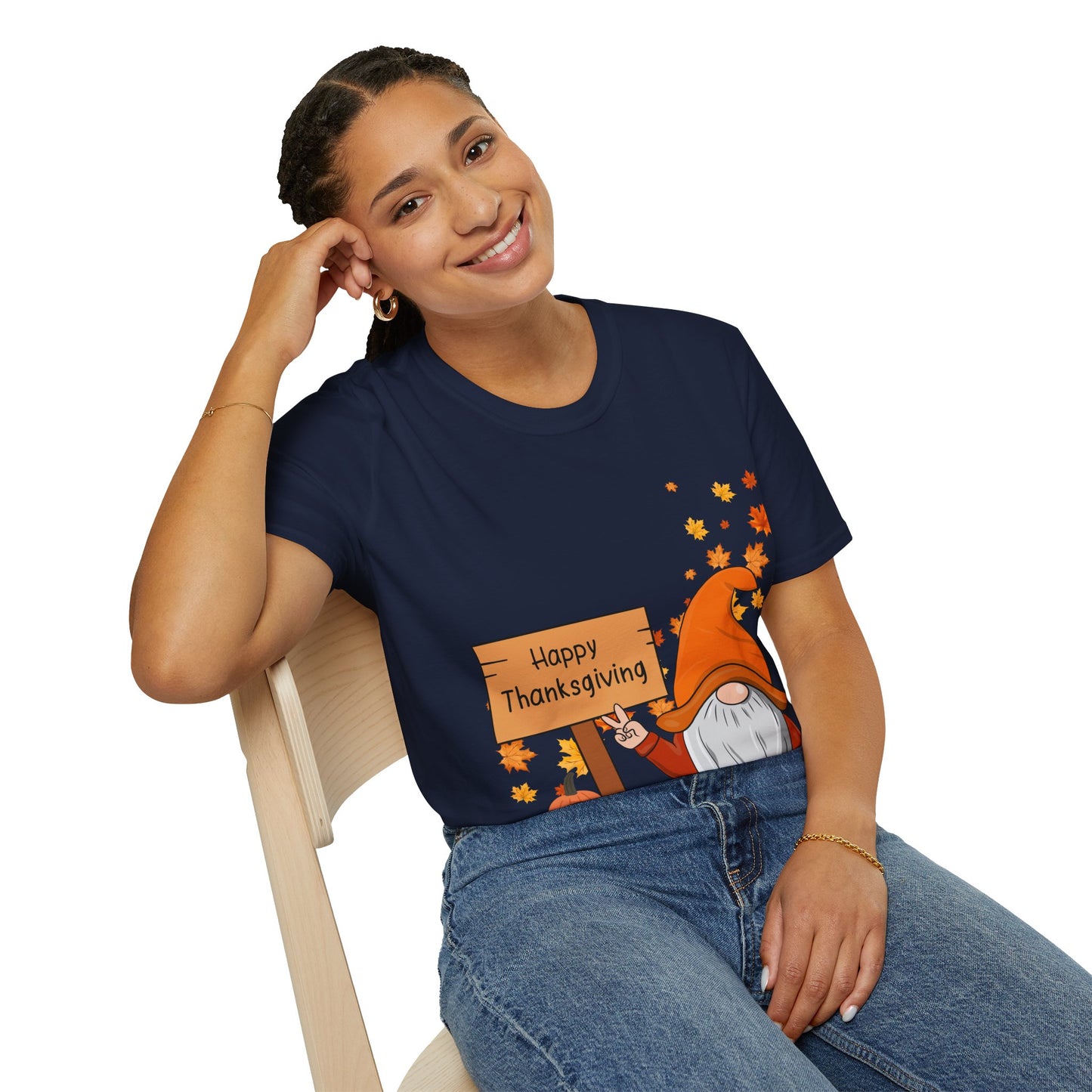 Happy Thanksgiving Gnome - Softstyle T-Shirt