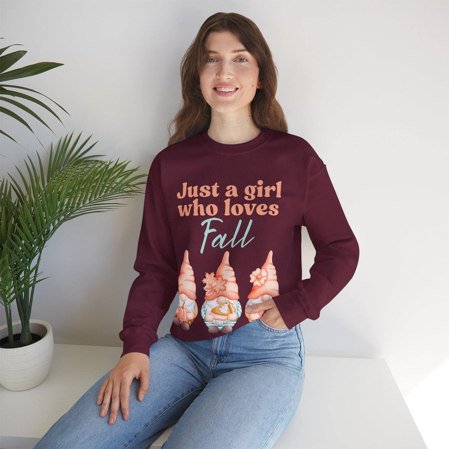Just a girl who loves fall Gnome Sweatshirt