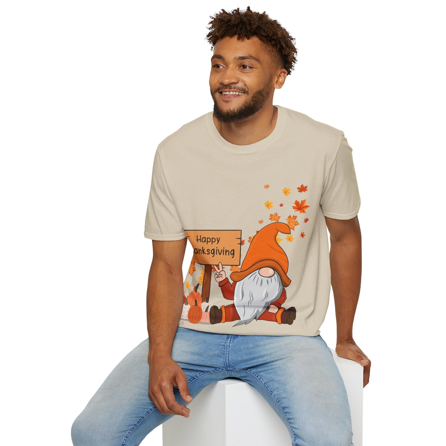 Happy Thanksgiving Gnome - Softstyle T-Shirt