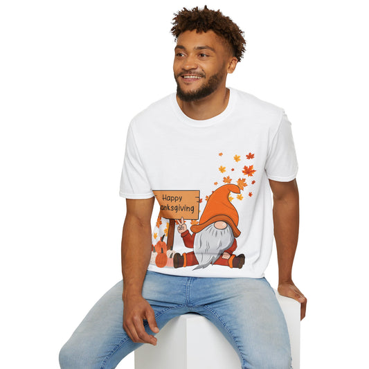 Happy Thanksgiving Gnome - Softstyle T-Shirt