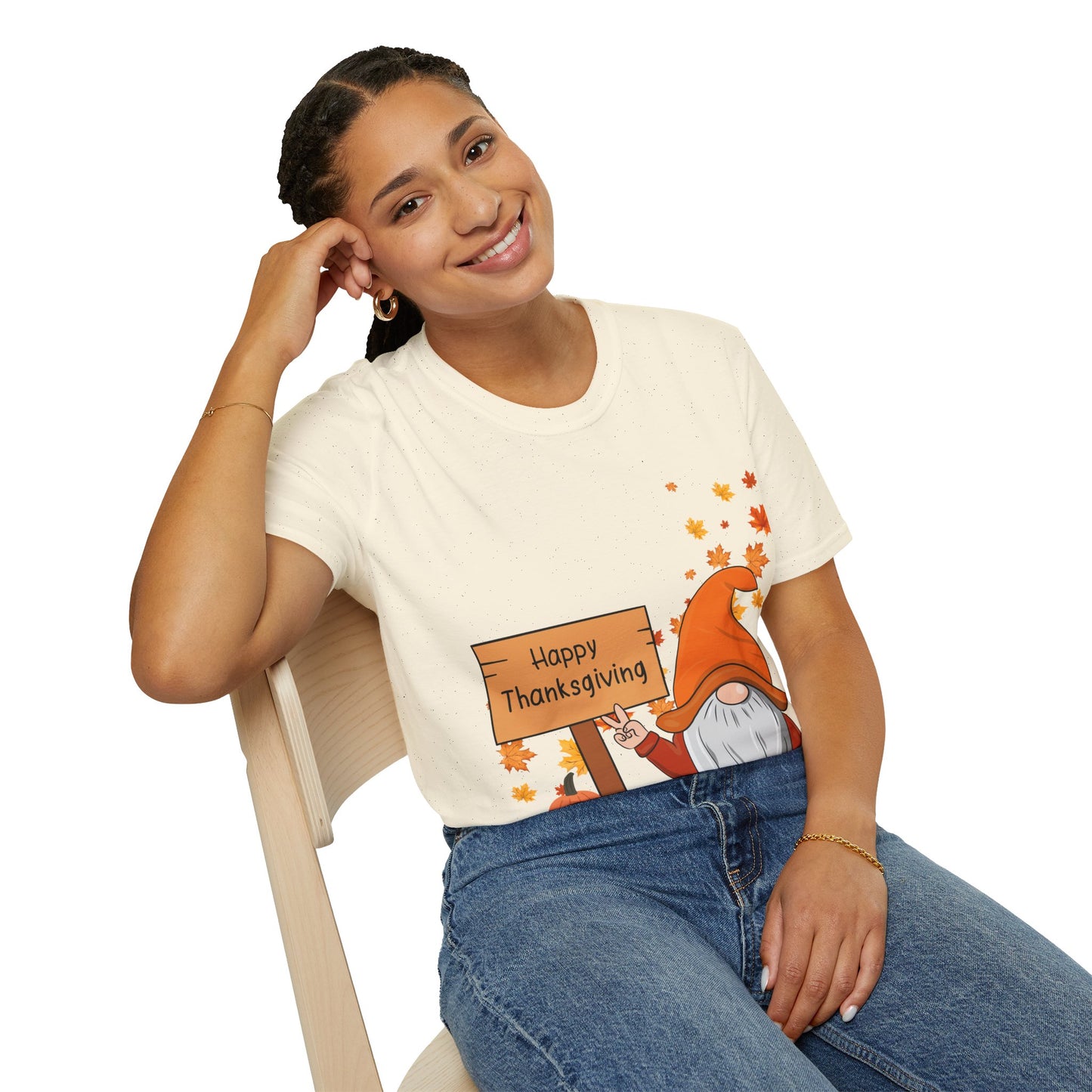 Happy Thanksgiving Gnome - Softstyle T-Shirt