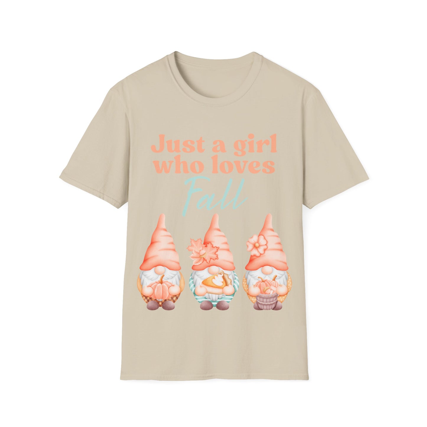 Just a girl who loves fall Gnome - Softstyle T-Shirt,