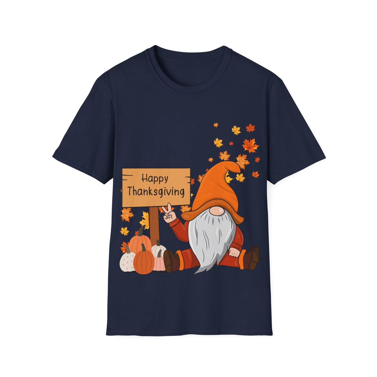 Happy Thanksgiving Gnome - Softstyle T-Shirt