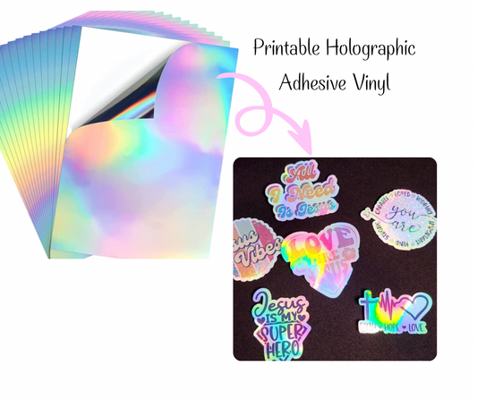 Printable Holographic Adhesive Vinyl (20pcs)